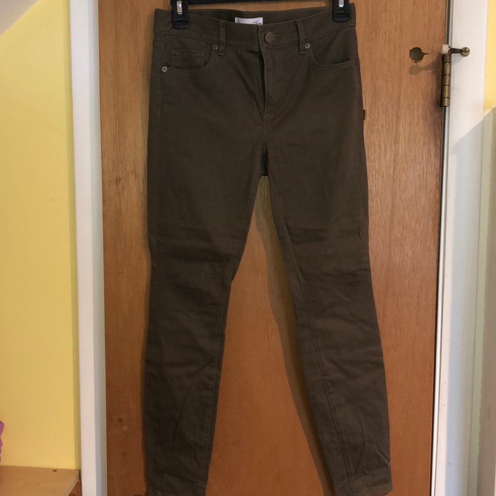 Olive green stretch jeans